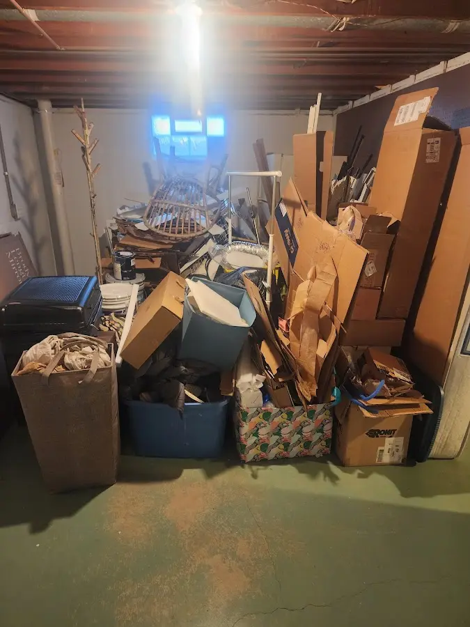 Roll-off dumpster container at job site for 6 Yard Dumpster Rental in Jackson